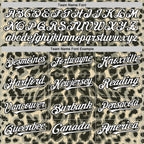 Custom Cream White-Black 3D Pattern Design Rave Party Animal Leopard Print Authentic Baseball Jersey