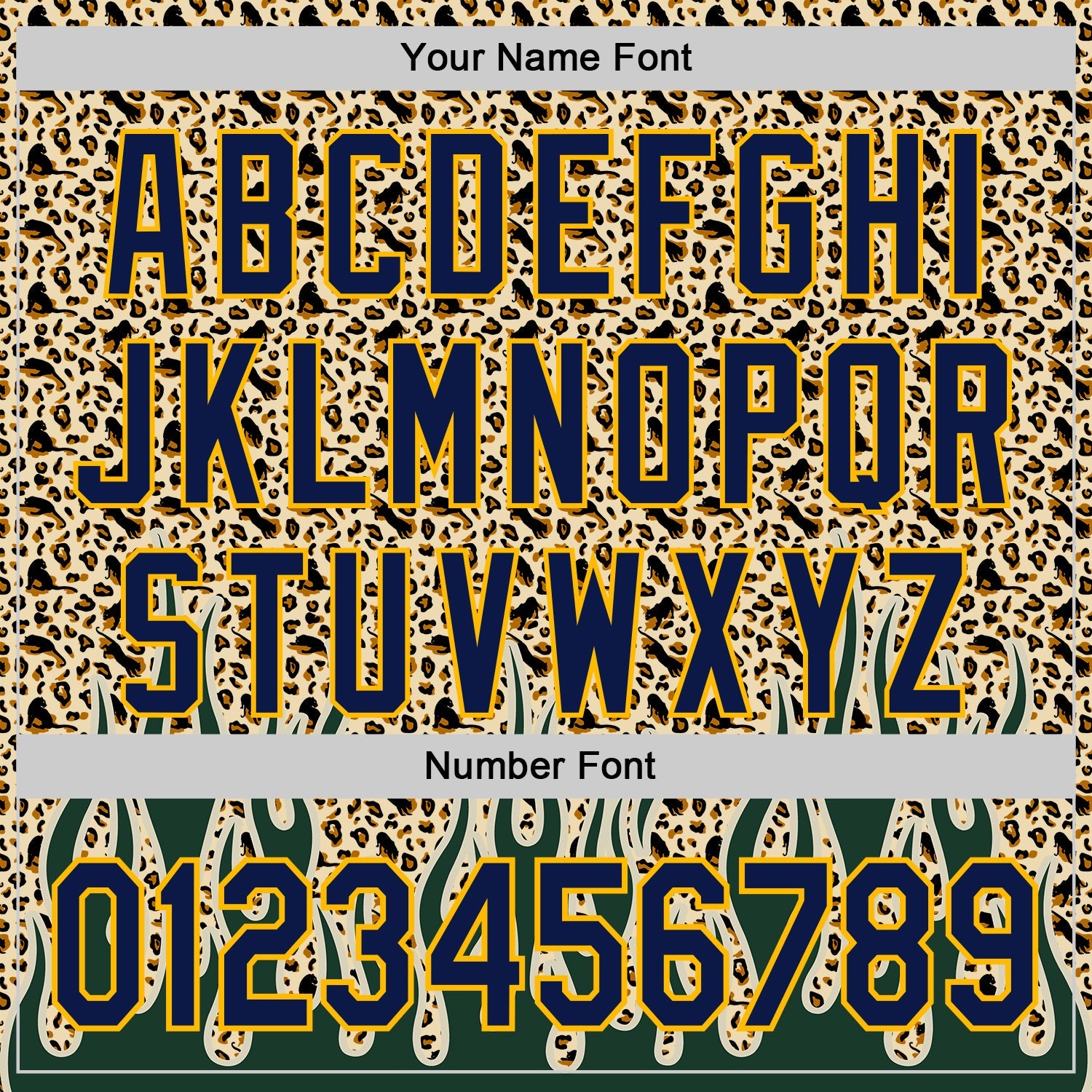 Custom Cream Navy-Gold 3D Pattern Design Rave Party Animal Leopard Print Authentic Baseball Jersey