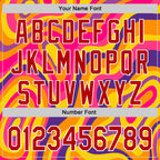 Custom Purple Red-White 3D Pattern Design Rave Party Marble Lava Authentic Baseball Jersey