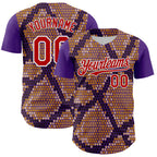 Custom Purple Red-White 3D Pattern Design Rave Party Animal Snake Python Print Authentic Baseball Jersey
