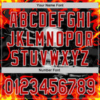 Custom Black Red-White 3D Pattern Design Burner Costumes Hellfire Skull Authentic Baseball Jersey