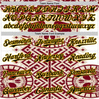 Custom Cream Black Red-Yellow 3D Pattern Design Burner Costumes Tribal Skull Authentic Baseball Jersey