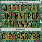 Custom Kelly Green Black-Yellow 3D Pattern Design Burner Costumes Paisley Bandana Authentic Baseball Jersey