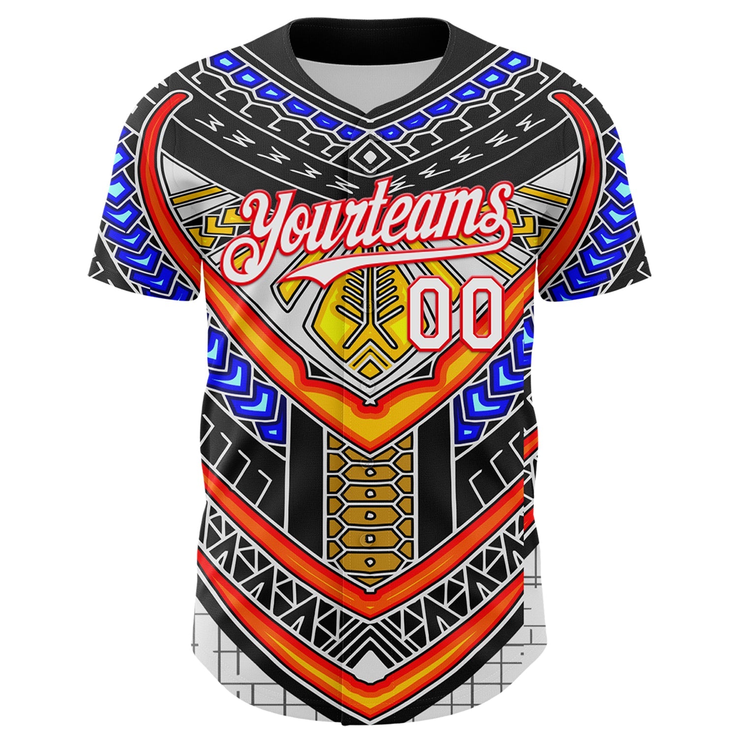 Custom Black White-Fire Red 3D Pattern Design Burner Costumes Tribal Authentic Baseball Jersey