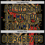 Custom Black Navy-Yellow 3D Pattern Design Burner Costumes Abstract Shape Authentic Baseball Jersey
