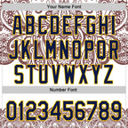 Custom White Navy Red-Yellow 3D Pattern Design Burner Costumes Paisley Bandana Authentic Baseball Jersey