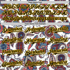 Custom White Black-Yellow 3D Pattern Design Burner Costumes Paisley Bandana Authentic Baseball Jersey