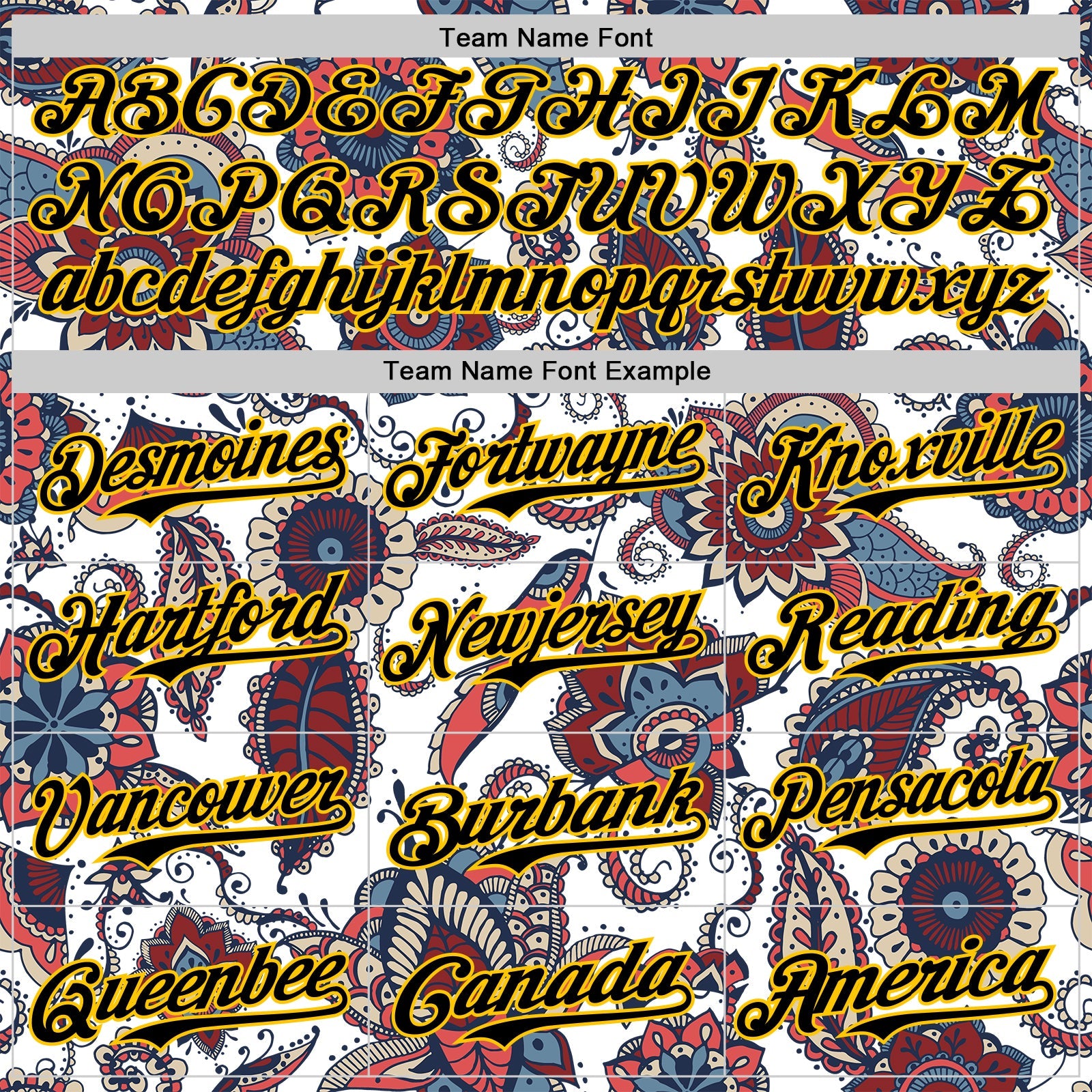 Custom White Black-Yellow 3D Pattern Design Burner Costumes Paisley Bandana Authentic Baseball Jersey