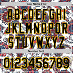Custom White Black-Yellow 3D Pattern Design Burner Costumes Paisley Bandana Authentic Baseball Jersey