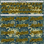Custom Green Black-Yellow 3D Pattern Design Burner Costumes Paisley Bandana Authentic Baseball Jersey