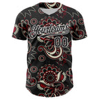 Custom Black White 3D Pattern Design Burner Costumes Paisley Bandana Authentic Baseball Jersey