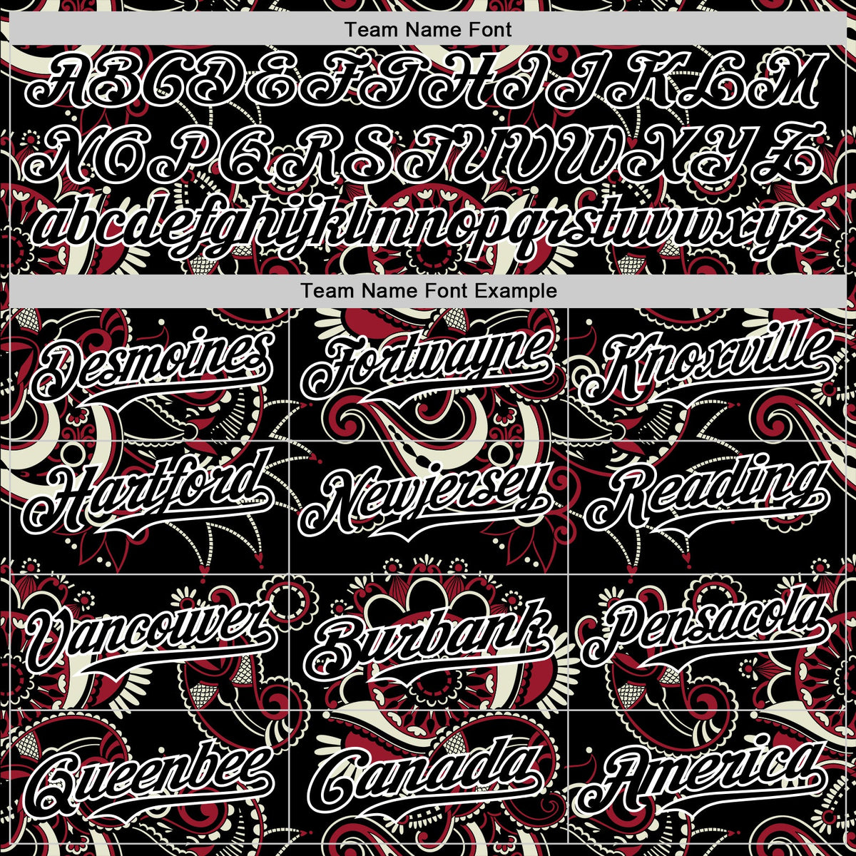 Custom Black White 3D Pattern Design Burner Costumes Paisley Bandana Authentic Baseball Jersey