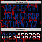 Custom Red USA Flag Black-Royal 3D America-Inspired Authentic Baseball Jersey
