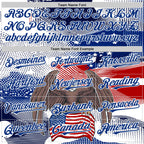 Custom White Red-Royal 3D American Flag National Symbols Bald Eagle Authentic Baseball Jersey