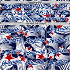 Custom White Red Navy-Royal 3D American Flag America-Inspired Authentic Baseball Jersey
