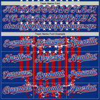 Custom Royal Red-White 3D Retro American Flag Authentic Baseball Jersey