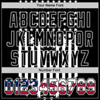Custom Black USA Flag-White 3D Retro American Flag Authentic Baseball Jersey
