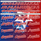Custom Red Royal-White 3D Gradient American Flag America-Inspired Authentic Baseball Jersey