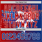 Custom Red Royal-White 3D Gradient American Flag America-Inspired Authentic Baseball Jersey