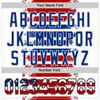 Custom White USA Flag Red Royal-Black 3D Gradient Retro Stripe American Flag Authentic Baseball Jersey