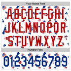 Custom White Black Pinstripe Royal-Red 3D American Flag National Symbols Authentic Baseball Jersey