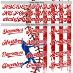Custom White Royal-Red 3D American Flag Authentic Baseball Jersey