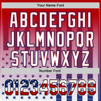 Custom Red USA Flag Royal Black-White 3D Gradient American Flag Authentic Baseball Jersey