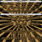 Custom Black Old Gold 3D Pattern Design Detroit Cityscape Steampunk Engine Bull Authentic Baseball Jersey