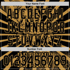 Custom Black Old Gold 3D Pattern Design Detroit Cityscape Steampunk Engine Bull Authentic Baseball Jersey