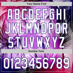 Custom Purple White-Dark Purple 3D Pattern Design Gradient Miami Cityscape Hawaii Tropical Palm Tree Authentic Baseball Jersey