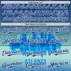 Custom Blue Royal-White 3D Pattern Design Atlanta Cityscape Fireworks Authentic Baseball Jersey
