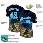 Custom Blue Sky Blue-White 3D Funny Pickleball Paddles Balls Performance T-Shirt