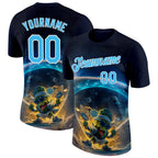 Custom Blue Sky Blue-White 3D Funny Pickleball Paddles Balls Performance T-Shirt