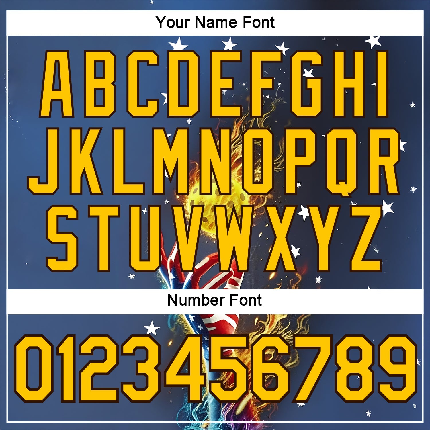 Custom Blue Yellow-Brown 3D Pickleball Balls American Flag Meteor Performance T-Shirt