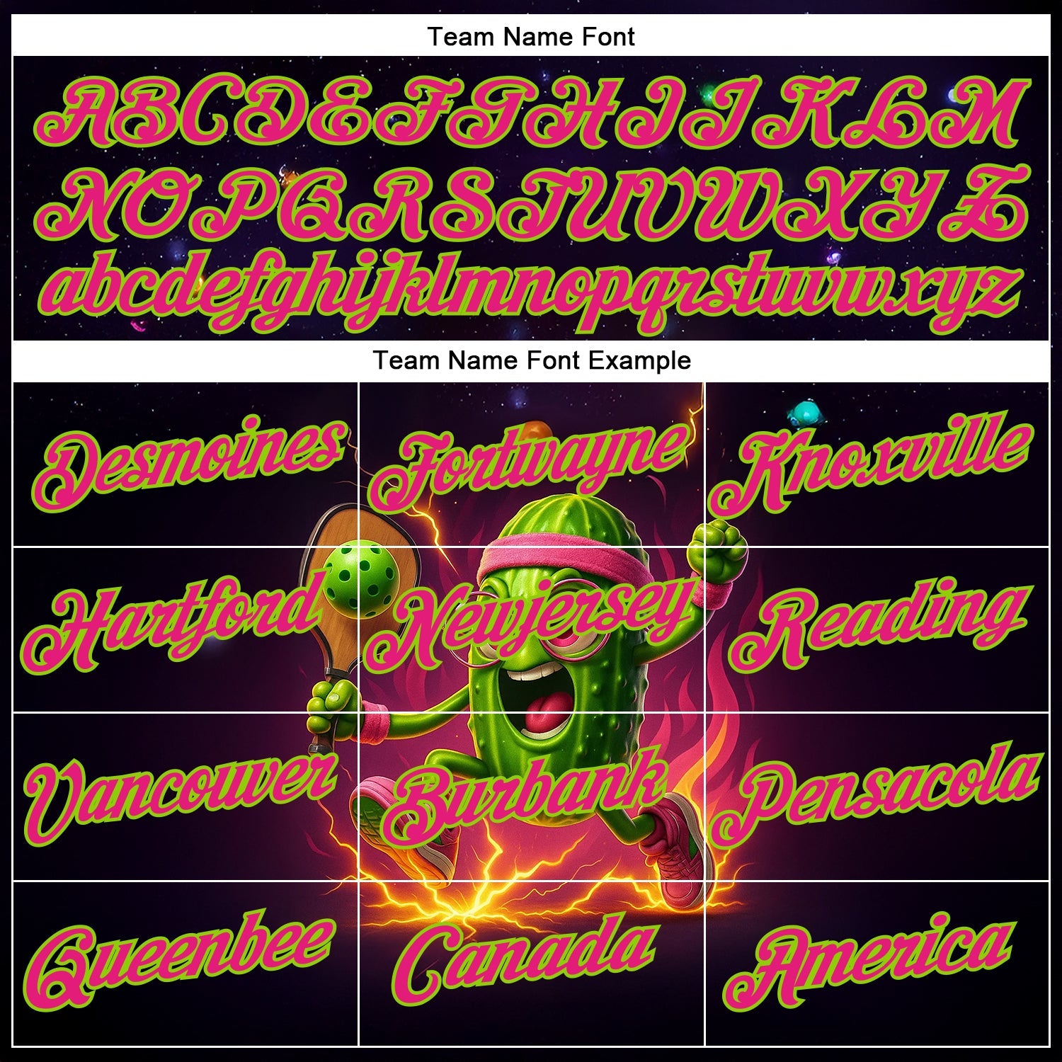 Custom Blue Hot Pink-Neon Green 3D Funny Pickleball Paddles Balls Performance T-Shirt