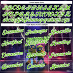 Custom Dark Purple Aurora Green-White 3D Funny Pickleball Paddles Performance T-Shirt