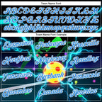 Custom Navy Powder Blue-White 3D Charged Pickleball Paddles Balls Court Performance T-Shirt