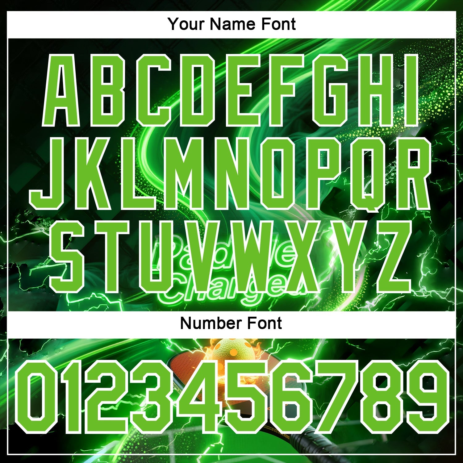 Custom Green Aurora Green-White 3D Charged Pickleball Paddles Balls Court Performance T-Shirt