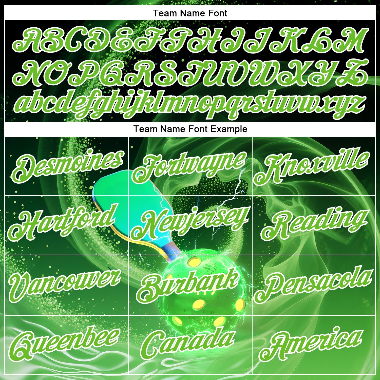 Custom Green Aurora Green-White 3D Charged Happy Pickleball Paddles Balls Performance T-Shirt