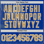 Custom Blue Old Gold-White 3D Pattern Design Brazil Stripe Sportswear Performance T-Shirt