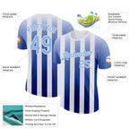 Custom White Light Blue-Black 3D Pattern Design Argentina Gradient Sportswear Performance T-Shirt