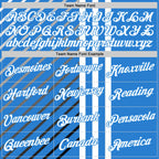 Custom Blue White Powder Blue Gray-Black 3D Pattern Design Argentina Stripe Sportswear Performance T-Shirt