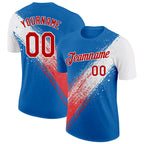Custom Blue Red-White 3D Pattern Design USA Cuba Sportswear Performance T-Shirt