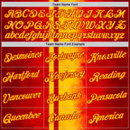 Custom Red Yellow 3D Pattern Design Spain Gradient Sportswear Performance T-Shirt