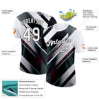 Custom White Black-Red 3D Pattern Design Gradient Sportswear Performance T-Shirt