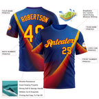 Custom Blue Yellow-Red 3D Pattern Design Romania Colombia Sportswear Performance T-Shirt