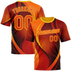 Custom Orange Yellow 3D Pattern Design Gradient Sportswear Performance T-Shirt
