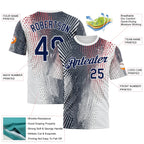 Custom White Navy 3D Pattern Design Gradient Dots Sportswear Performance T-Shirt