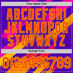 Custom Purple Orange-Yellow 3D Pattern Design Splash Sportswear Performance T-Shirt