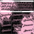 Custom Black Light Pink 3D Pattern Design Abstract Brush Stroke Performance T-Shirt